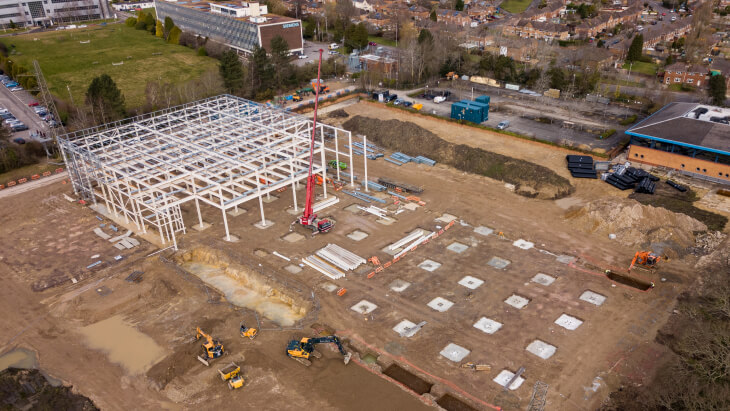 Parvalux jobsite with Structural Steel frame