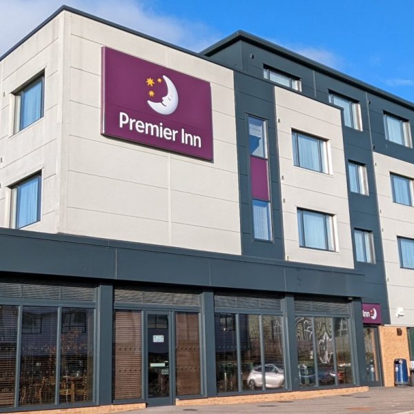 External shot Premier Inn, Cream and Grey cladding