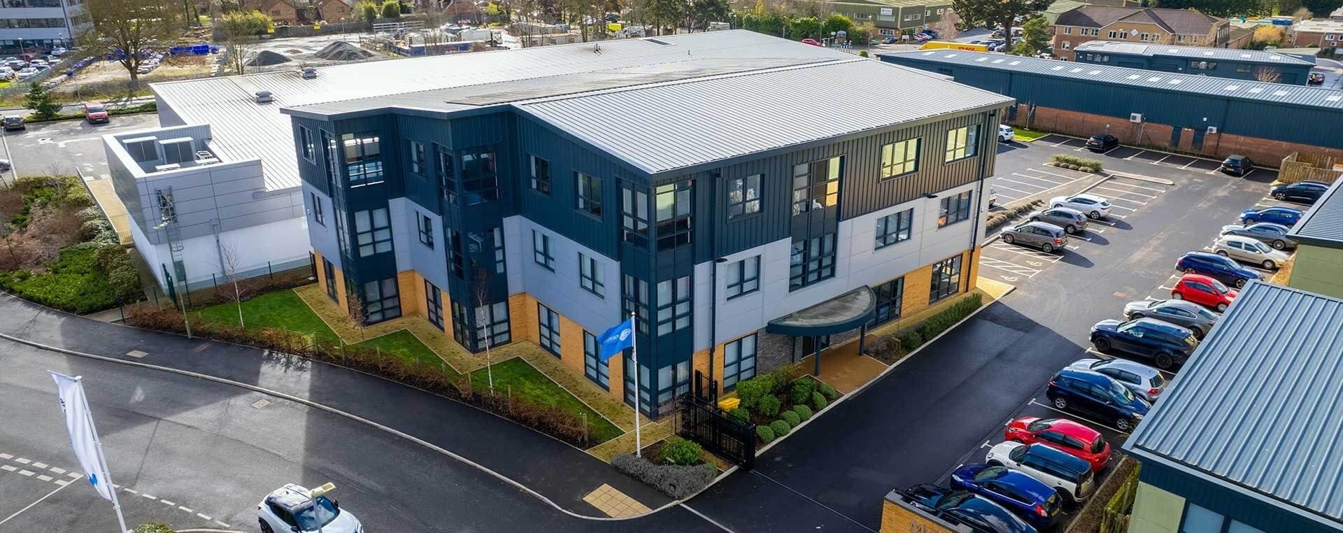 Aerial shot of McCarthy house with carpark