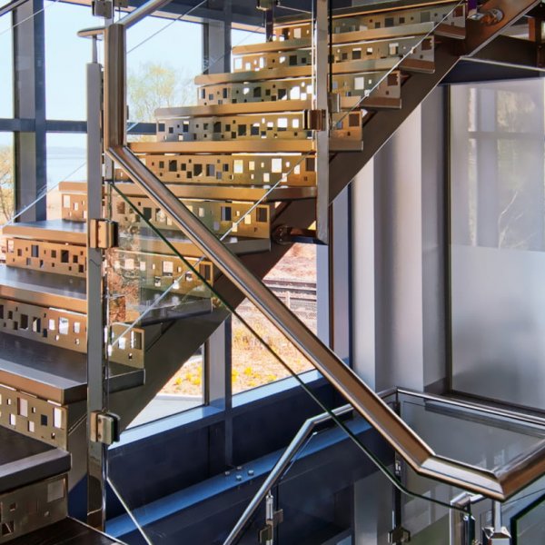 Internal staircase made with steel at Jade Aden HQ