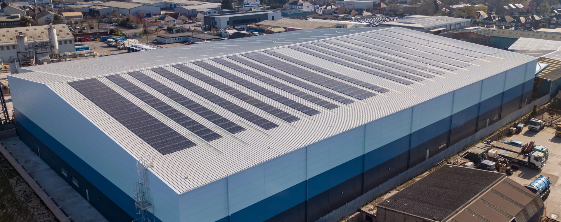 Trent's factory new build aerial drone shot